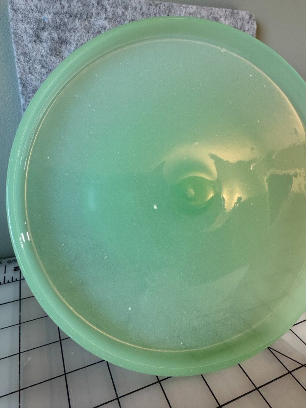 Mosser Jadeite Glass Pedestal Cake Stand Plain & Simple Green Jadite - Picture 10 of 12